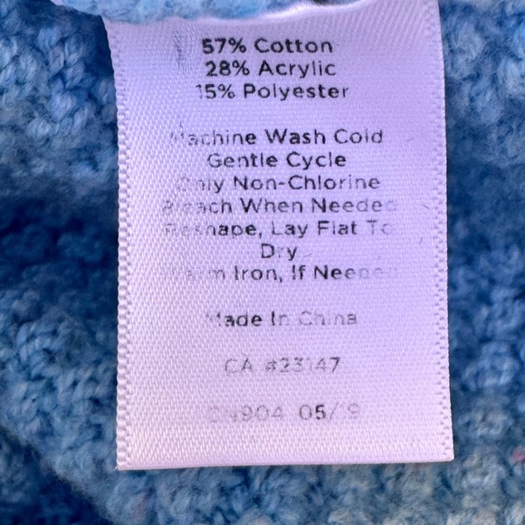 Talbots Turtleneck Sweater Womens Medium Teal Confetti Knit Button Side Cozy - Picture 10 of 10